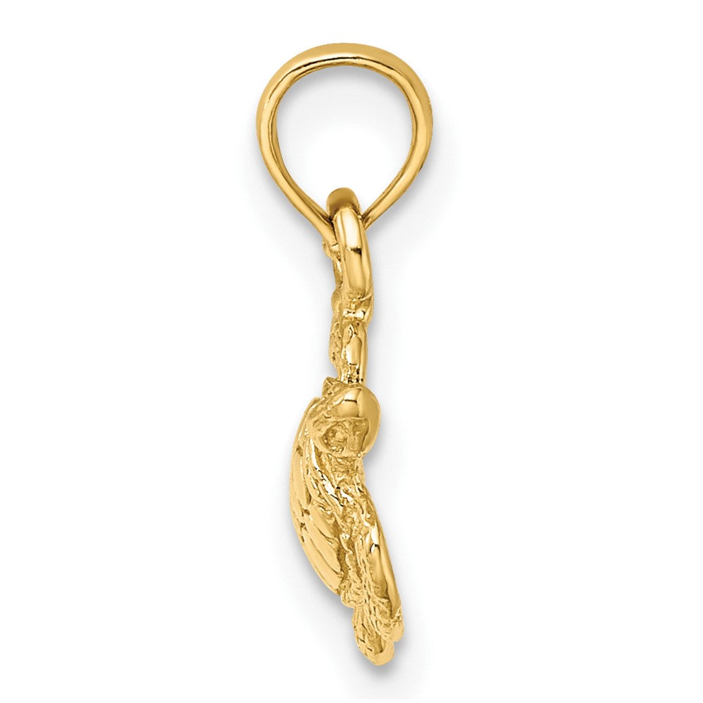 10K Gelbgold 10K Strukturiert Meer Schildkröte Charm
