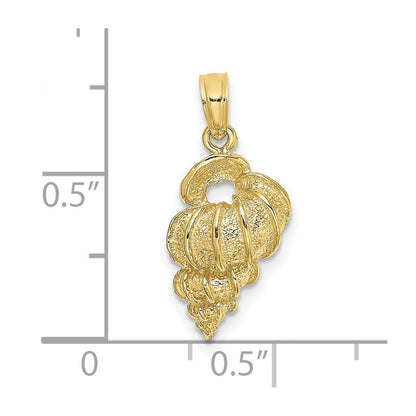 10K Gelbgold 10K 2-d Precious Wentletrap Muschel Charm