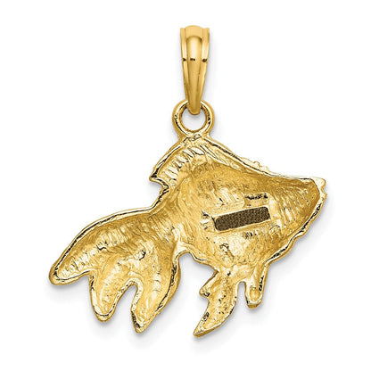 10K Gelbgold Strukturiert Engel Fisch Charm
