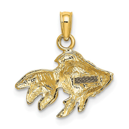 10K Gelbgold 10K 2-d Strukturiert Fisch Charm