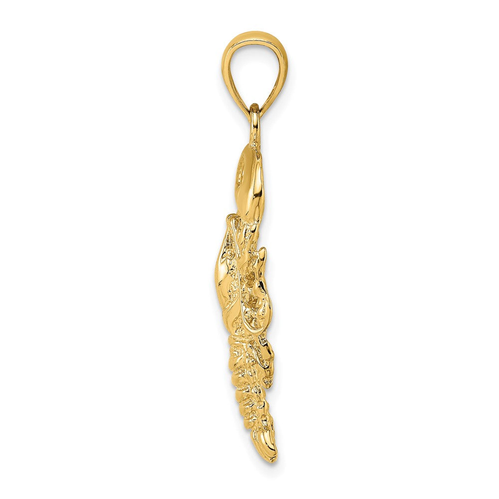 10K Gelbgold 10K 2-d Strukturiert Maine Karabiner Charm
