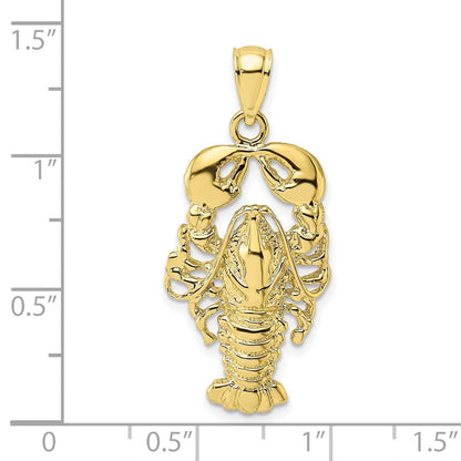 10K Gelbgold 10K 2-d Strukturiert Maine Karabiner Charm