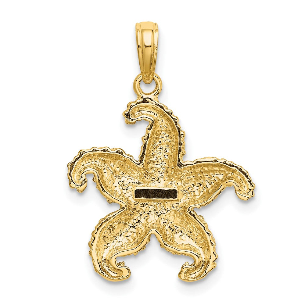 10K Gelbgold 10K 2-d Gewölbt Seestern Charm