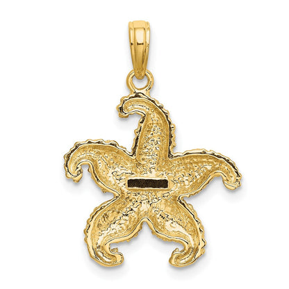 10K Gelbgold 10K 2-d Gewölbt Seestern Charm
