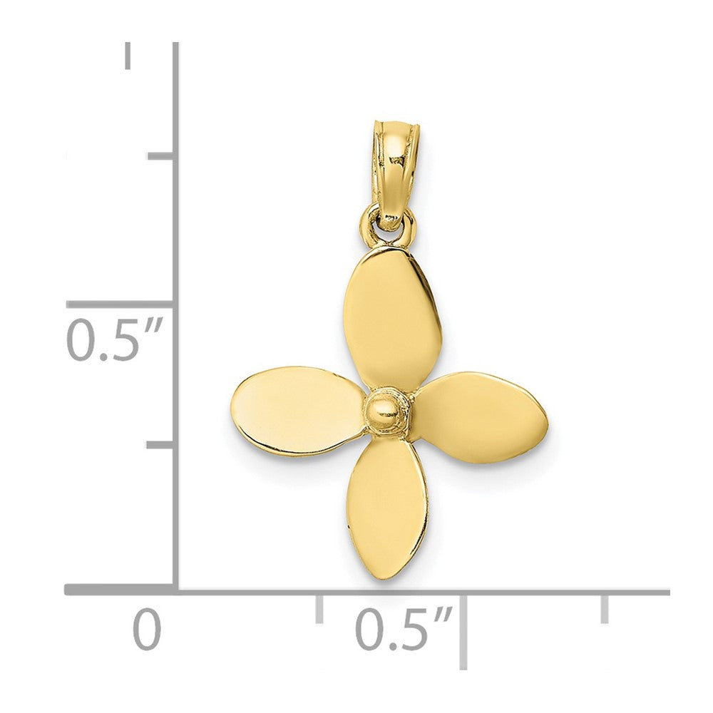 10K Gelbgold 10K 3-d mit 4 Blades Propeller Charm