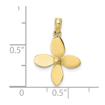 10K Gelbgold 10K 3-d mit 4 Blades Propeller Charm