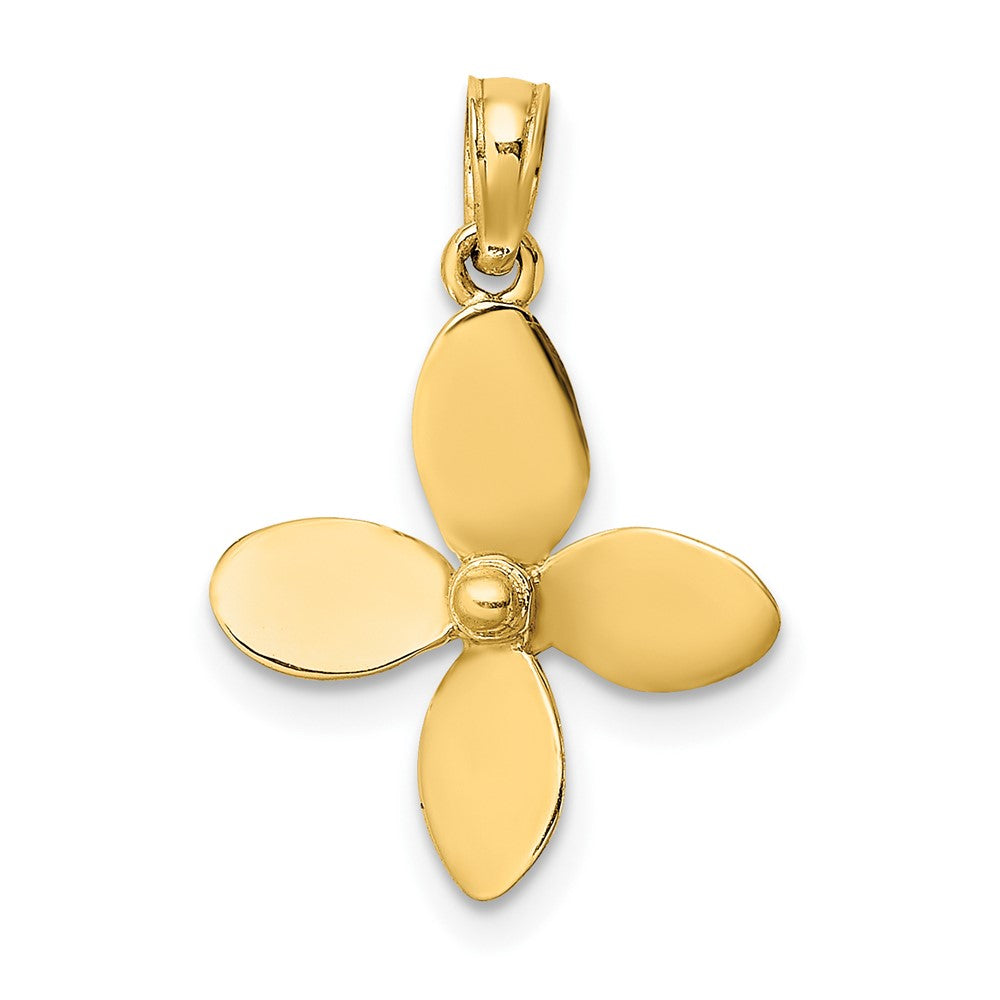 10K Gelbgold 10K 3-d mit 4 Blades Propeller Charm