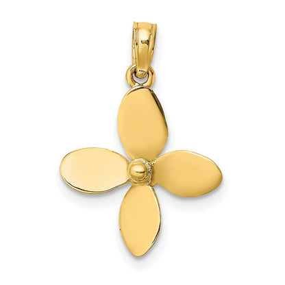 10K Gelbgold 10K 3-d mit 4 Blades Propeller Charm