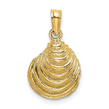 10K Gelbgold 10K Clam Muschel Charm