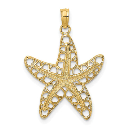 10K Gelbgold 10K Ausgeschnitten Seestern Charm