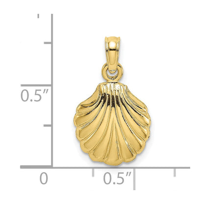 10K Gelbgold 10K Poliert Muschel Charm