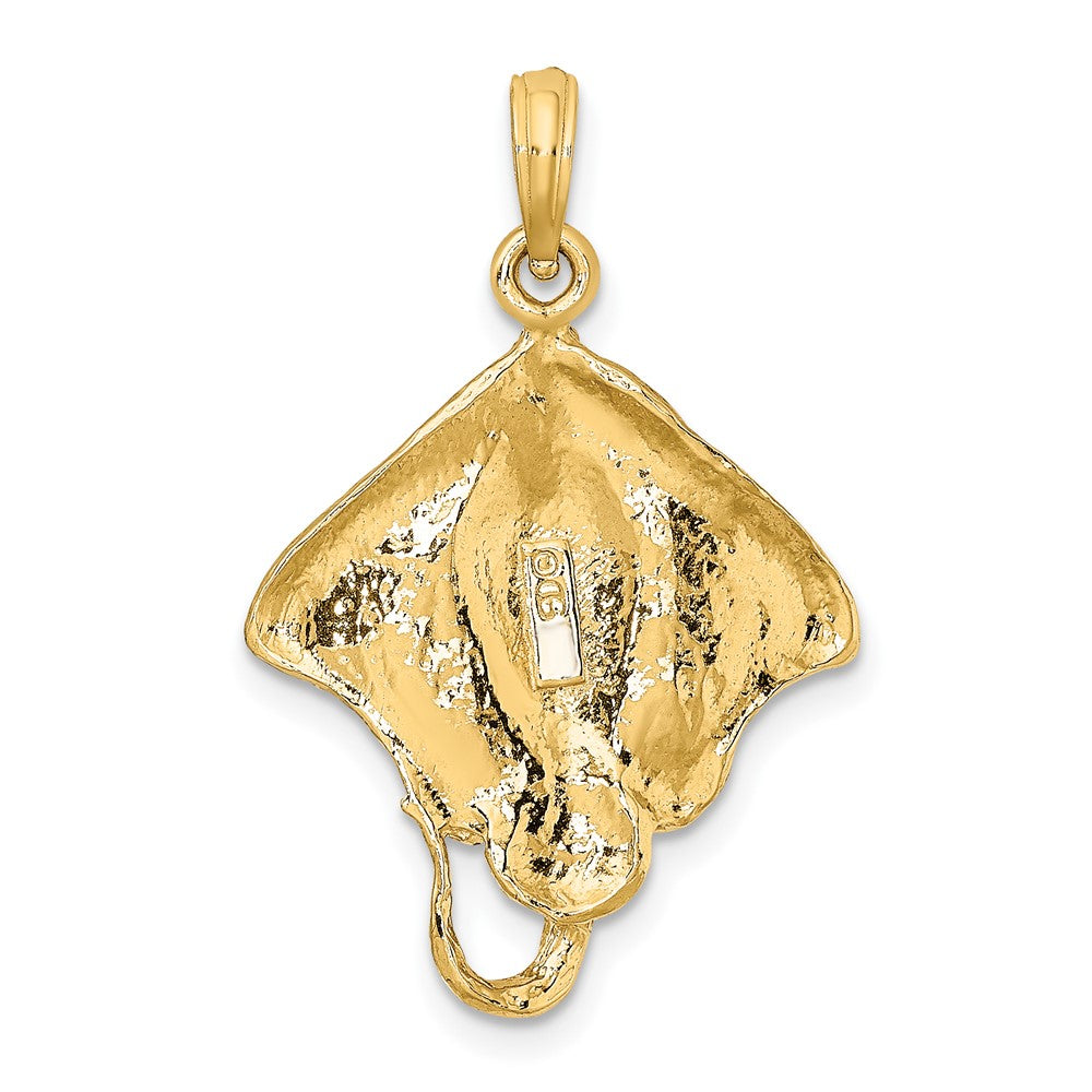 10K Gelbgold 10K Stingray mit Poliert Kante Charm