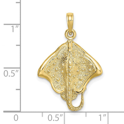 10K Gelbgold 10K Stingray mit Poliert Kante Charm