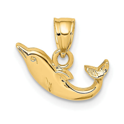 10K Gelbgold 10K Poliert Mini Delfin Charm