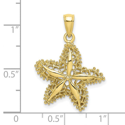 10K Gelbgold Seestern Filigran Charm