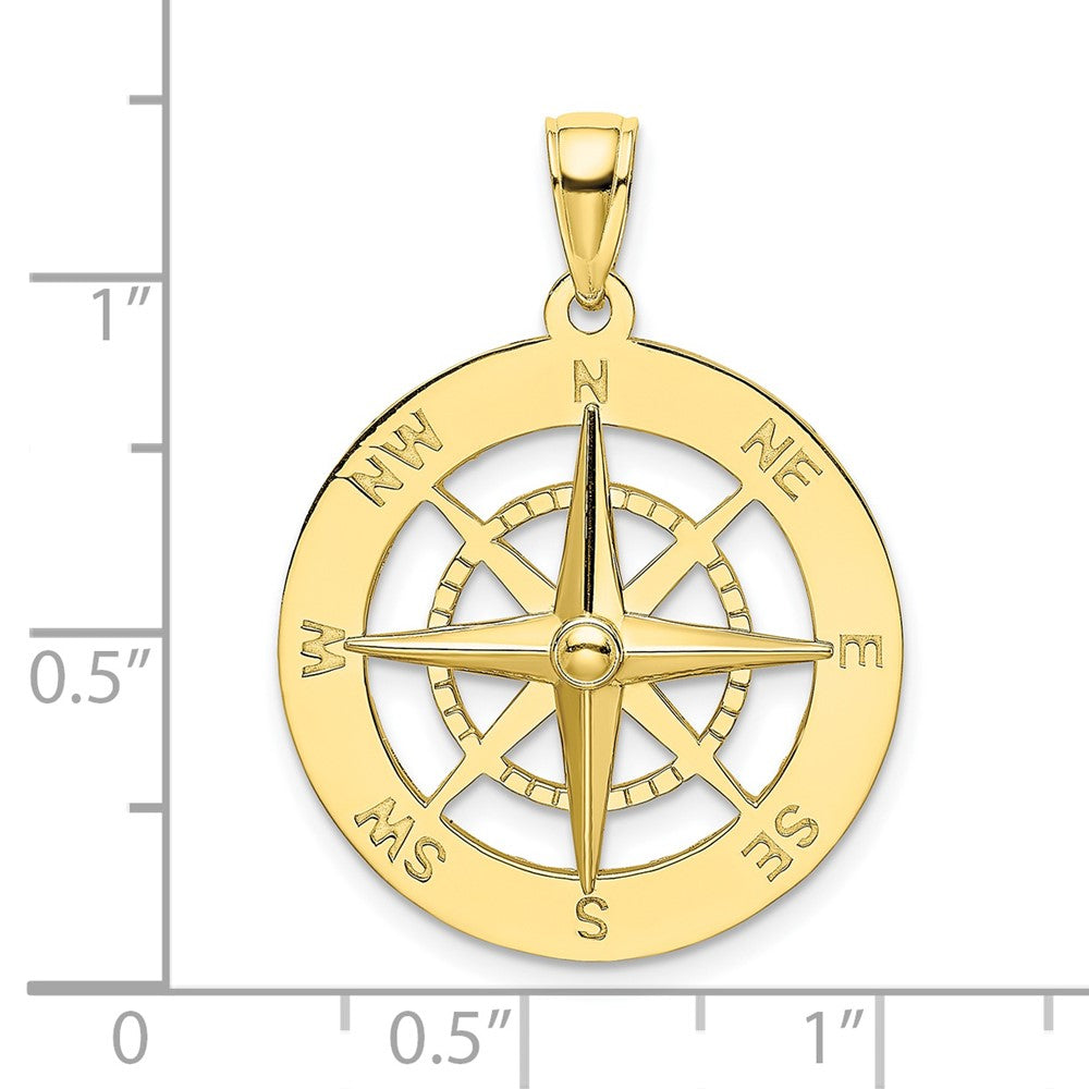10K Gelbgold 10K Nautical Kompass Charm