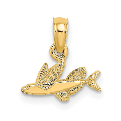 10K Gelbgold 10K Mini Flying Fisch Charm