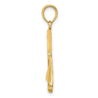 10K Gelbgold 10K 2-d Poliert Segelboot Charm