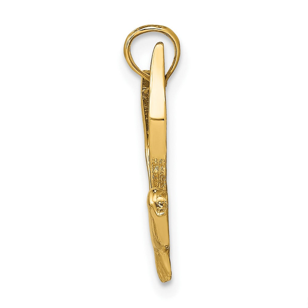 10K Gelbgold 10K Poliert und 2-d Seagull Flying Charm