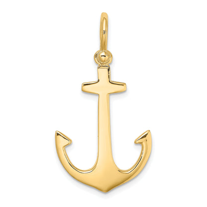 10K Gelbgold 10K 3-d Poliert Anker Charm