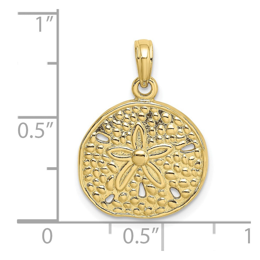 10K Gelbgold 10K 2-d Ausgeschnitten Sand Dollar Charm