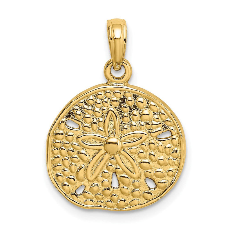 10K Gelbgold 10K 2-d Ausgeschnitten Sand Dollar Charm
