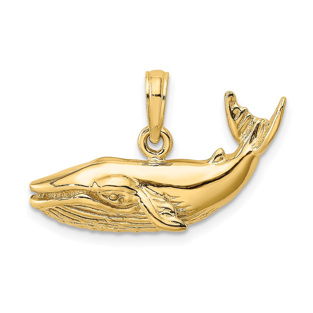 10K Gelbgold 10K 2-d Humpback Wal Charm