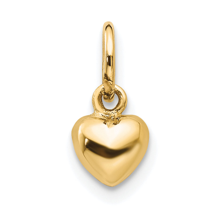 10K Gelbgold 10K Poliert 3-d Herz Charm