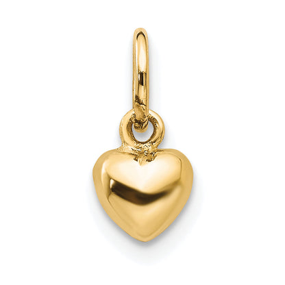 10K Gelbgold 10K Poliert 3-d Herz Charm