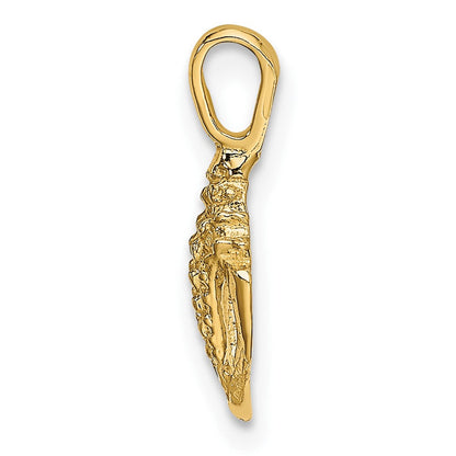 10K Gelbgold 10K Mini Conch Muschel Charm