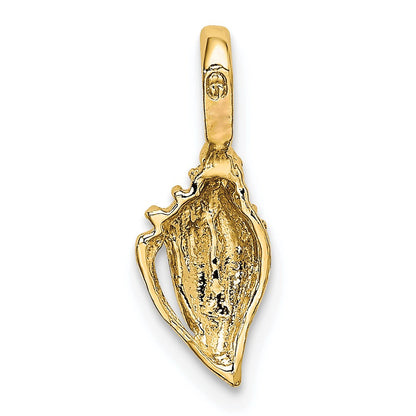 10K Gelbgold 10K Mini Conch Muschel Charm