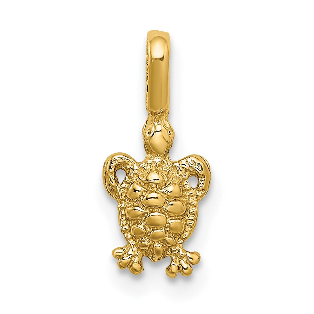 10K Gelbgold 10K Mini Meer Schildkröte mit Fixed Bail Charm