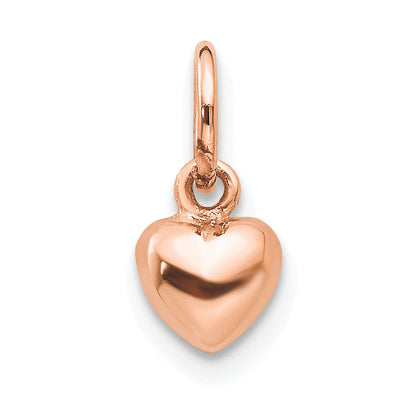 10K Roségold 10K Poliert 3-d Herz Charm