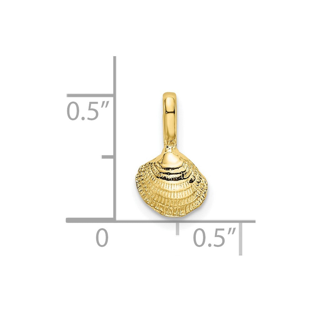 10K Gelbgold 10K Mini Clam Muschel Charm