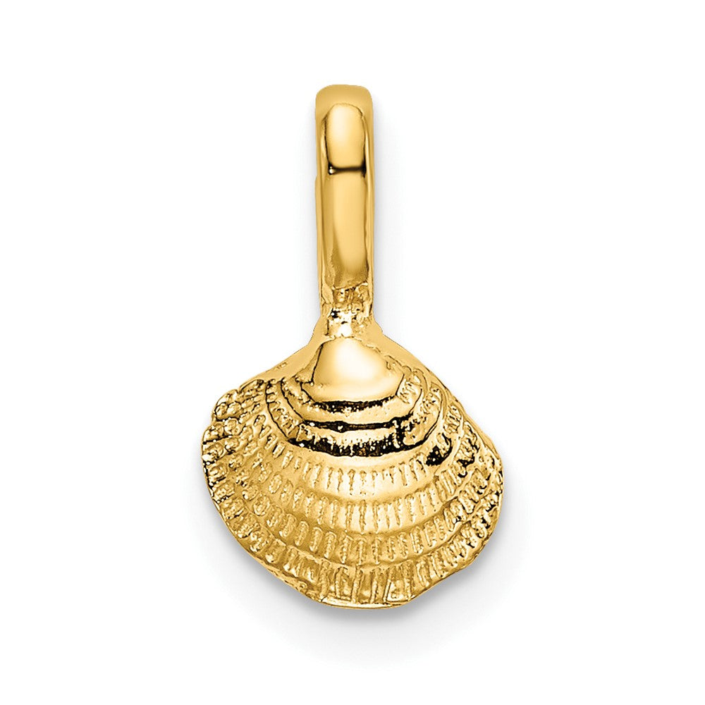 10K Gelbgold 10K Mini Clam Muschel Charm