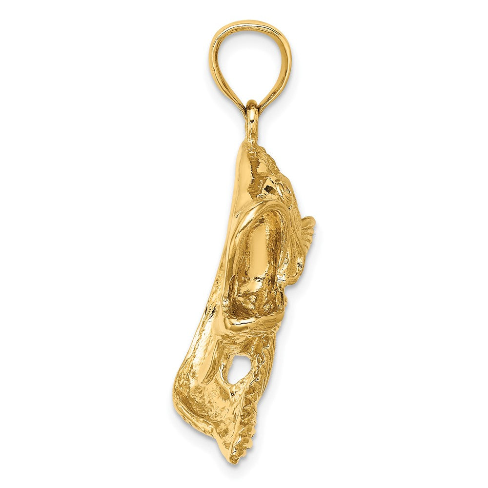 10K Gelbgold 10K 2-d Barsch Fisch Springend Charm