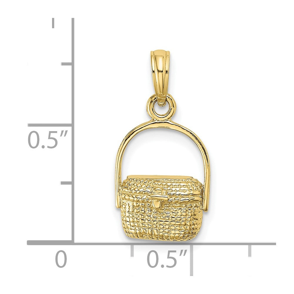 10K Gelbgold 10K 2-d Nantucket Korb Charm
