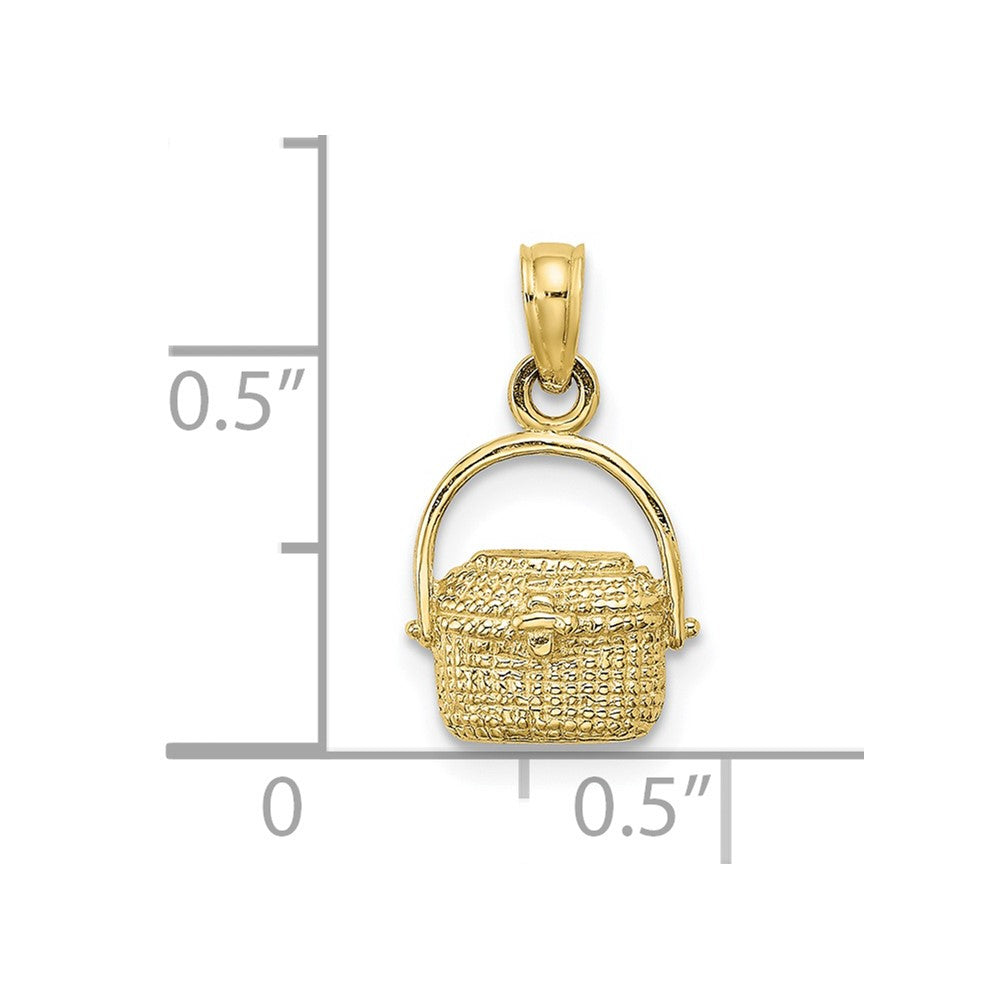 10K Gelbgold 10K 2-d Nantucket Korb Charm