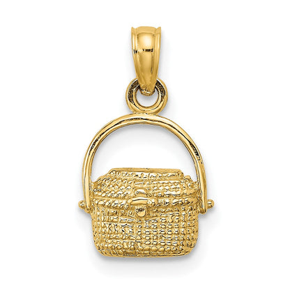 10K Gelbgold 10K 2-d Nantucket Korb Charm