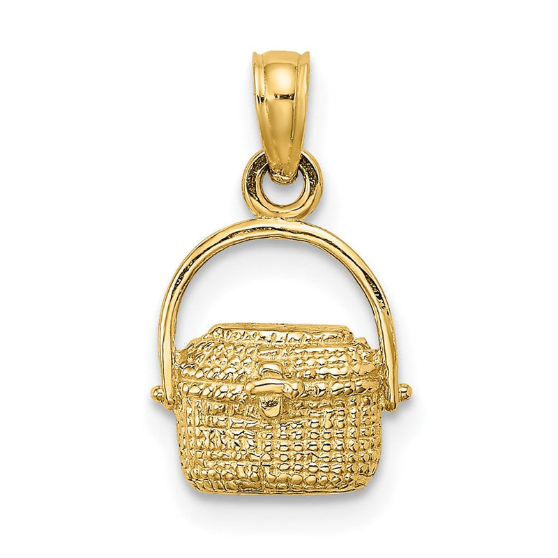 10K Gelbgold 10K 2-d Nantucket Korb Charm