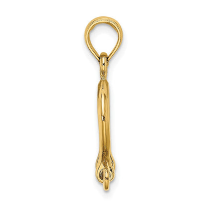 10K Gelbgold 10K 3-d Klein Shackle Glieder Screw Charm