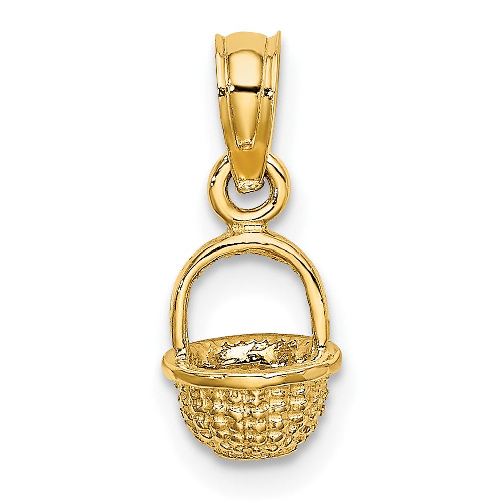 10K Gelbgold 10K 3-d Mini Korb Charm
