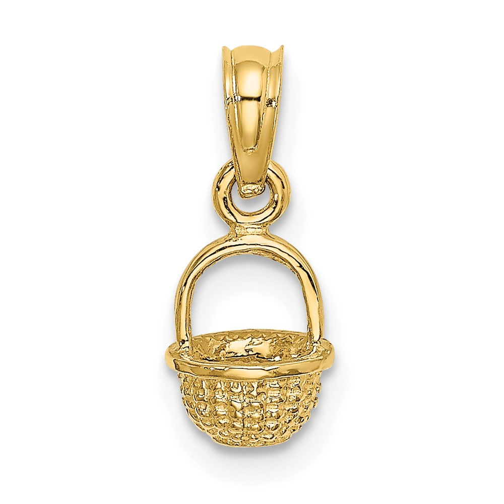 10K Gelbgold 10K 3-d Mini Korb Charm