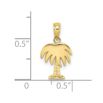 10K Gelbgold 10K Charleston Palme Baum Charm