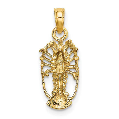 10K Gelbgold 10K Florida Karabiner mit Außen Claws Charm