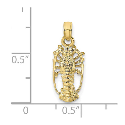 10K Gelbgold 10K Florida Karabiner mit Außen Claws Charm