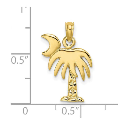 10K Gelbgold 10K Poliert Charleston Palme Baum Charm