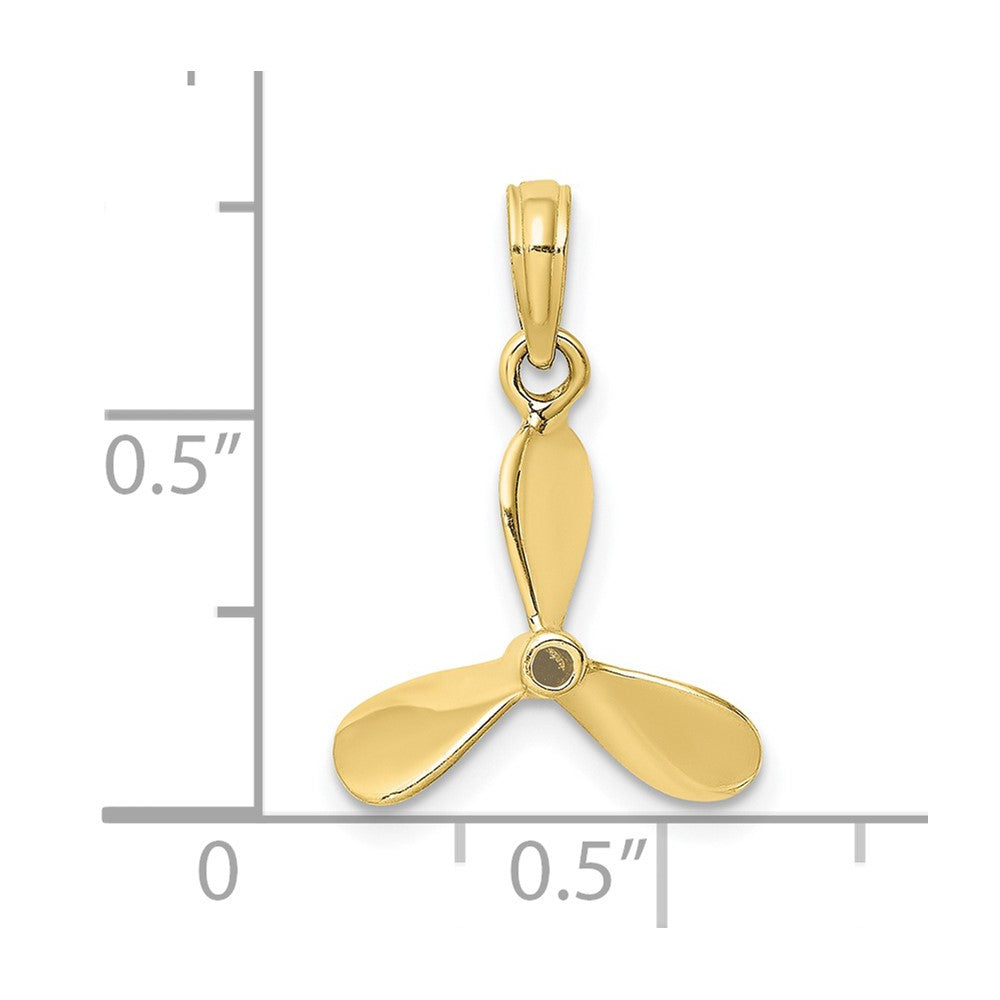 10K Gelbgold 10K 3-d mit 3 Blades Propeller Charm
