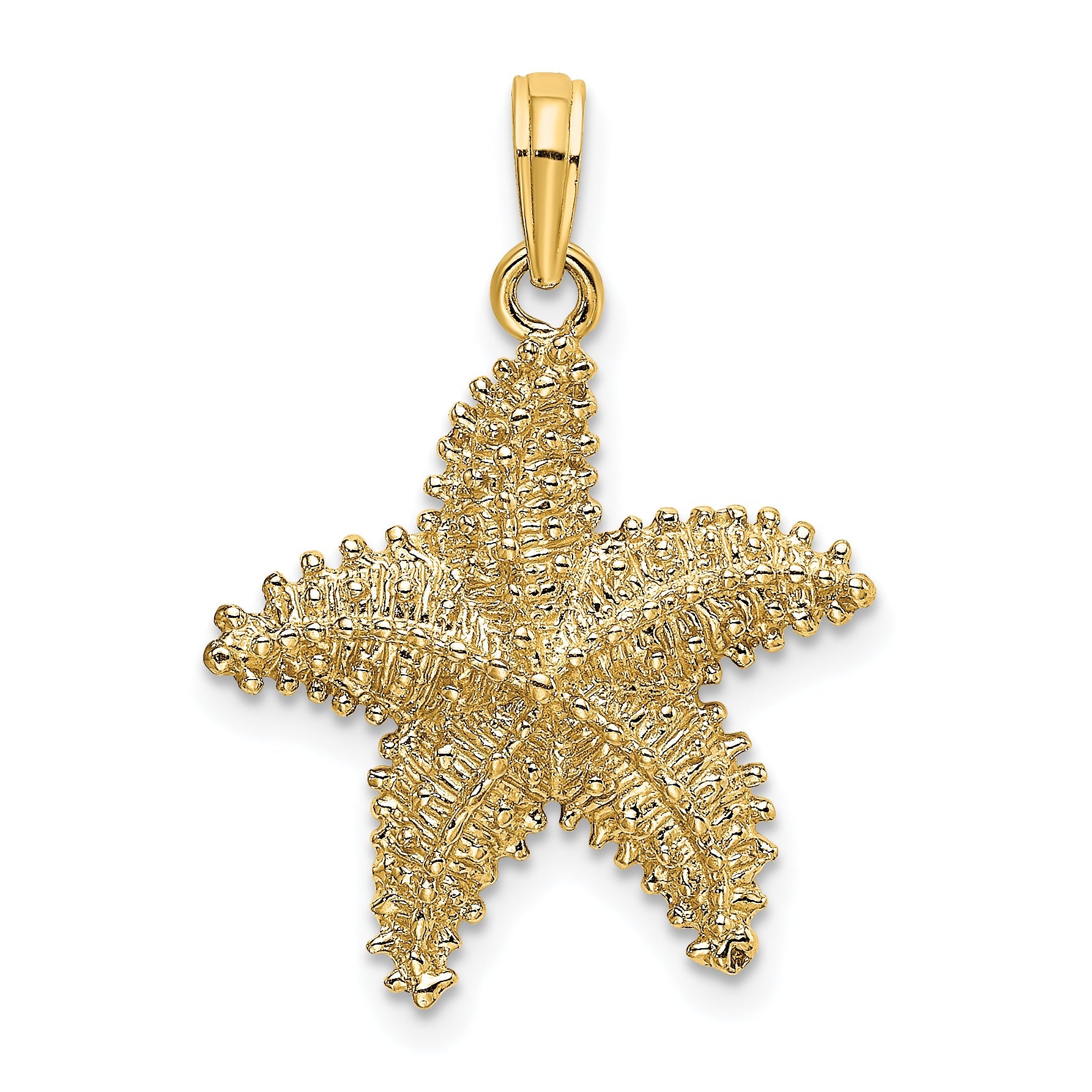 10K Gelbgold 10K Seestern mit Gekugelt Texture Charm