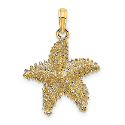 10K Gelbgold 10K Seestern mit Gekugelt Texture Charm